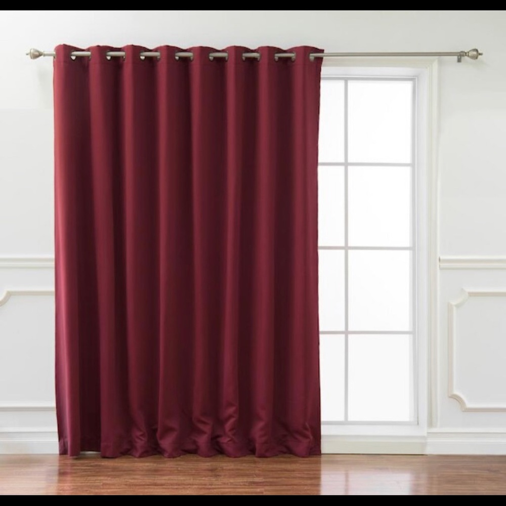 2x Burgundy Grommet Blackout Curtains